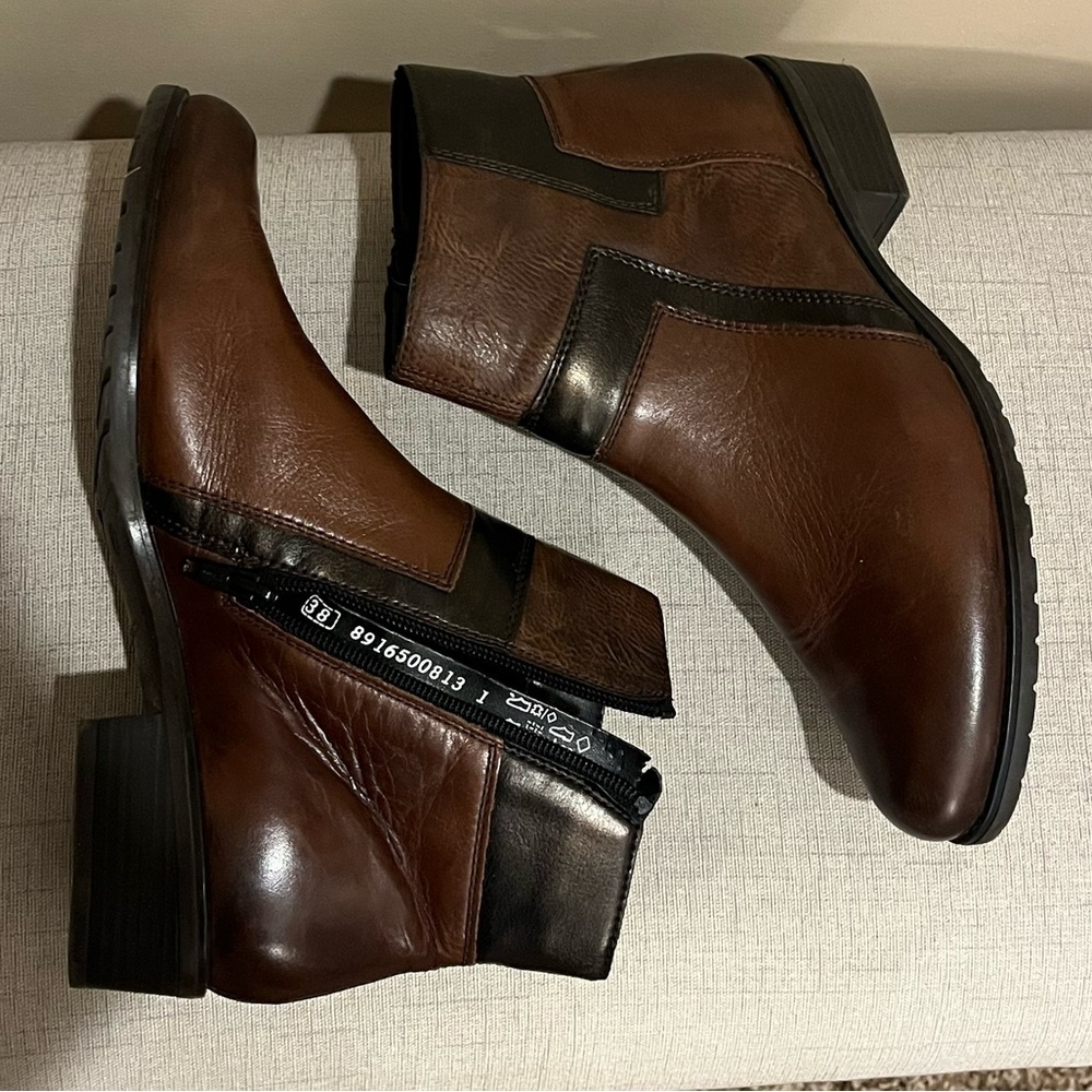 Remonte Brown & Black Booties, size 38 - Picture 2 of 5